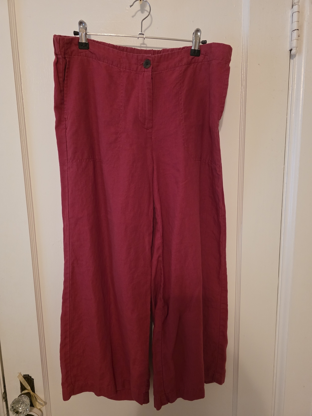 J. Jill Wide-Leg 100% Linen Pants in Red